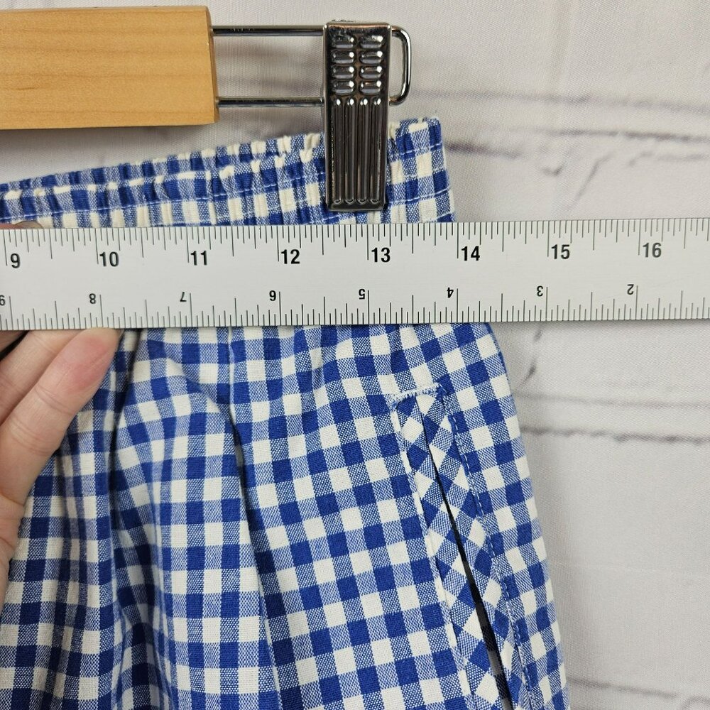 Koret Francisca Blue & White Gingham Elastic Waist Shorts M - Picture 7 of 9